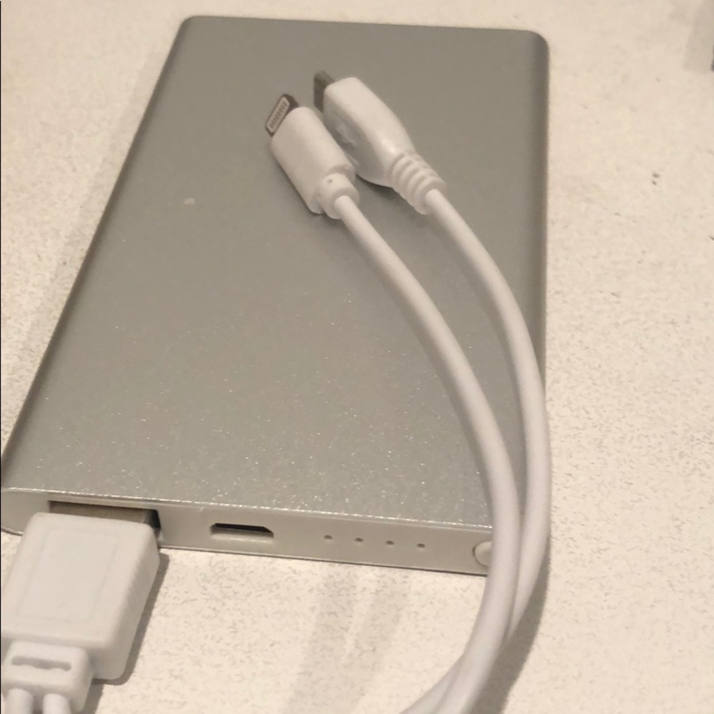 grey portable charger